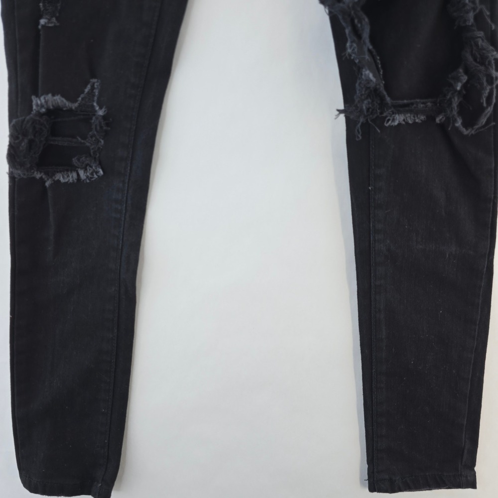 Boohoo Black Distressed Skinny Jeans for Men - Picture 15 of 16